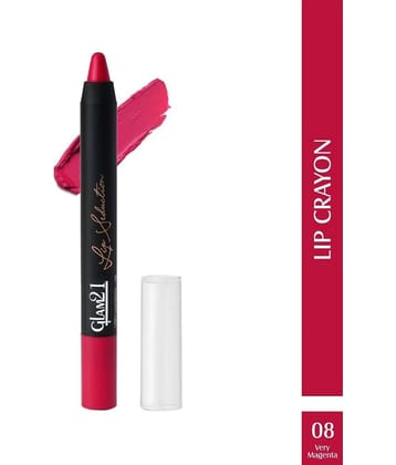 Glam21 Lip Seduction Non- Transfer Crayon Lipstick With Creamy Matte Formula 2.8gm Very Magenta-08