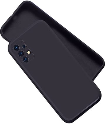 Case Vault Covers - Black Silicon Plain Cases Compatible For Samsung Galaxy A13 4G ( Pack of 1 )
