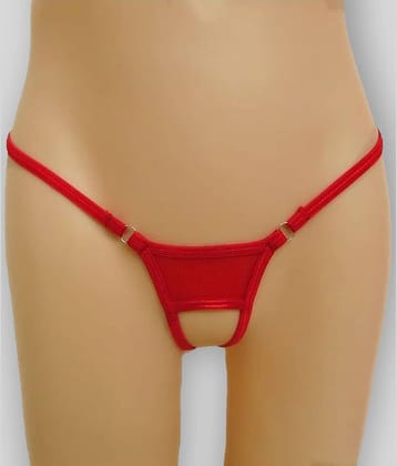D Naked Cotton Lycra Women's G-Strings ( Red )
