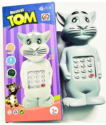 Kidsaholic Musical Mobile Toy Phone for Kids Baby Learning Phone Talking Tom Cat Toy for Kids