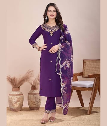 Parastri Cotton Embroidered Kurti With Pants Women's Stitched Salwar Suit - Green ( Pack of 1 )