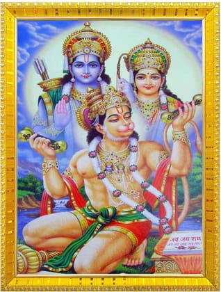 NOKKES Hanuman Bajrangbali Hanumanji Maruti Golden 5X7 Inch Photo Frame_AQW53