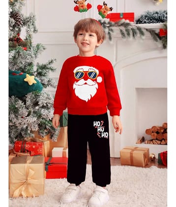 Gudpig Pack of 1 Boys Cotton Sweatshirt & Trackpant Set ( Black )