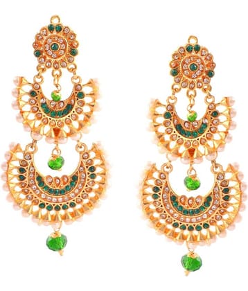 Jewarhaat - Green Chandbalis Earrings ( Pack of 1 )