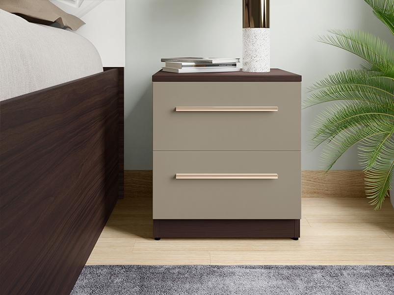 Wee Cinnamon Engineered Wood Bedside Table - 1-Year Warranty, Dreamy Grey, Knockdown