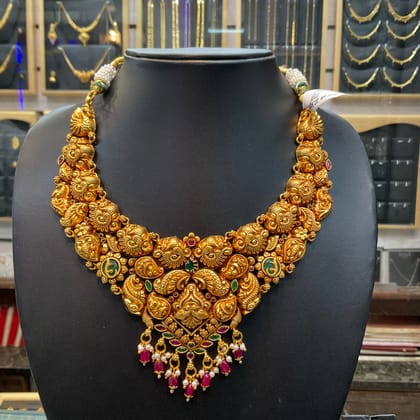 Silver Necklace New Design Kundan work
