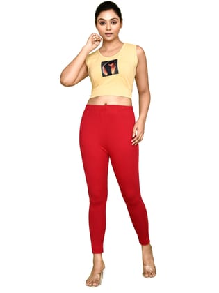 003AFR 4Cats Free Size Royal Ankle Cut Leggings - Maroon