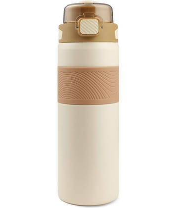 HomePro Hot & Cold Thermosteel Vaccum Flask Sports Bottle Off White Steel Water Bottle 800 mL ( Set of 1 )