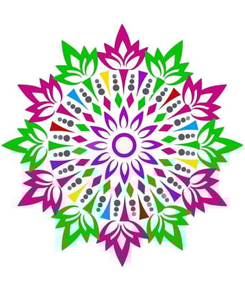 Decor Villa Multicolour Paper Rangoli - Pack of 1