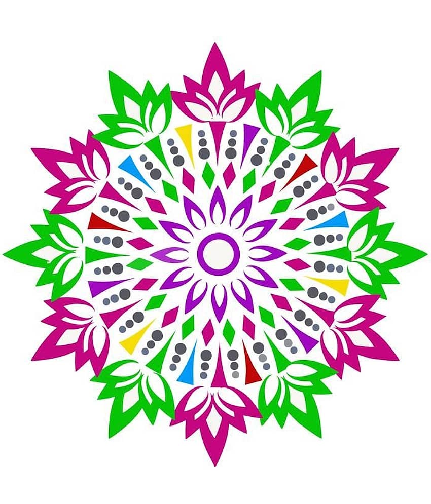 Decor Villa Multicolour Paper Rangoli - Pack of 1