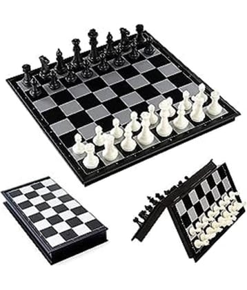 FEDIFU  Chess Board Magnetic Chessboard Game Set Folding Travel Portable Case Travel Chessgame Premium Classic Black & Ivory Color Pieces Prefect Gift for Kids and Adults