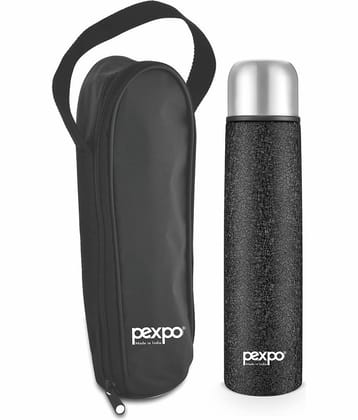 Pexpo 750ml 18 Hrs Hot and Cold Flask with Zipper-bag, Flip Pro 750ml Vacuum Water Bottle (Pack of 1, Silver)