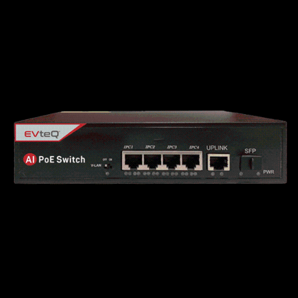 EVTEQ EV-04G-1UG-1S 6 Port Gigabit PoE Switch with 4 PoE Ports, 1 Gigabit Uplink & 1 SFP Slot, 10/100/1000 Mbps, IEEE 802.3af/at, Plug & Play