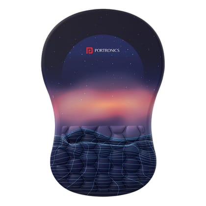 Portronics Comfipad Wrist Rest Mouse Pad with Soft Foam Cushion (Blue)