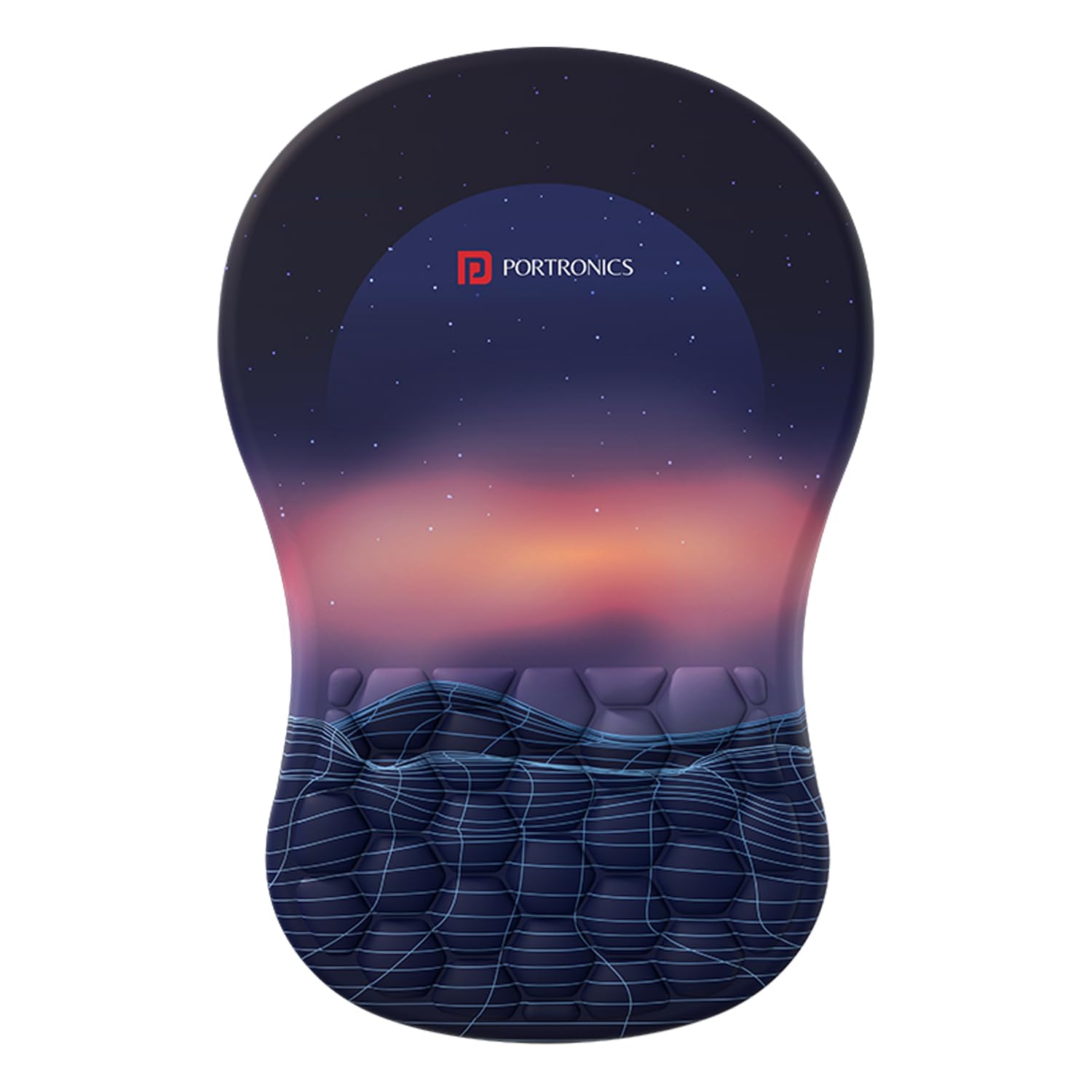 Portronics Comfipad Wrist Rest Mouse Pad with Soft Foam Cushion (Blue)