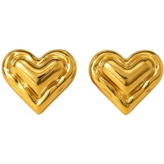KIMTI 18K Gold Plated Sweetheart Stud Earrings