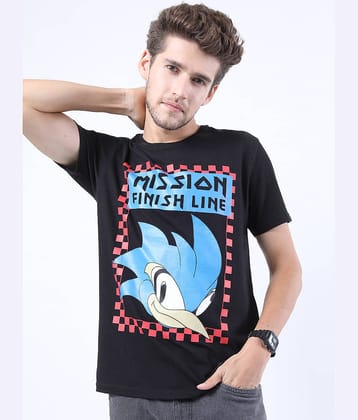 Ketch 100% Cotton Slim Fit Printed Half Sleeves Men's T-Shirt - Black ( Pack of 1 )