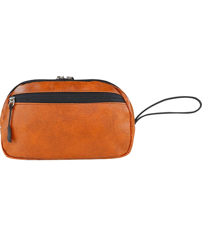 Pu Leather Multipurpose Pouch - Tan