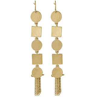 Round Square Dangler Earrings for Girls Alloy Material Made in India Earrings for Women's Fashion Jewellery for Party