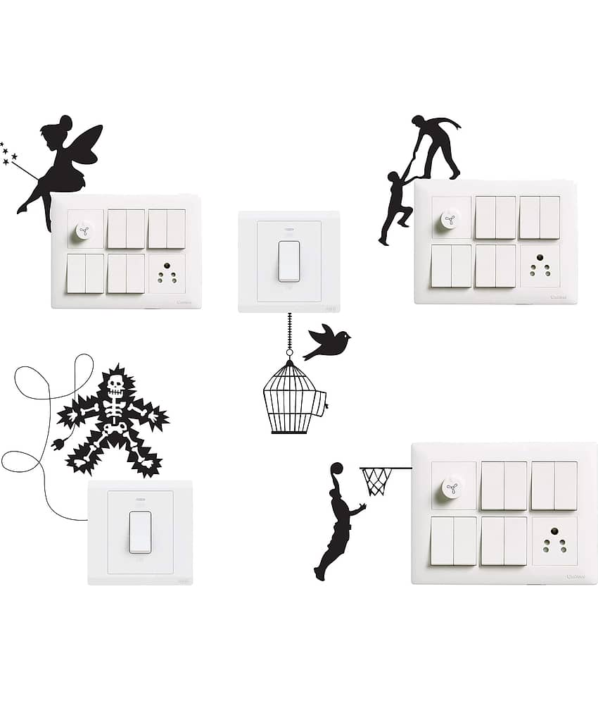 Decorative Switch Board Switch Panel Stickers for Decoration Self Adhesive Sticker (Pack of 5)