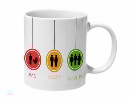 Multicolor Bad Good Excellent Ceramic Mug