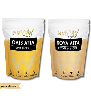 Amwel Oats Atta 450g + Soya Atta 450g 900 gm Pack of 2