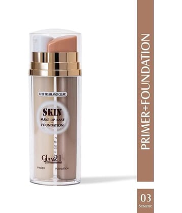 Glam21 Primer + Foundation For All Skin Oil Free Formula Long Lasting Satin Finish 60ml Sesame-03