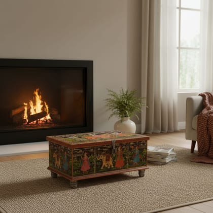 Handicraft Attractive Wooden Storage Trunk | Beautiful Dowry Box