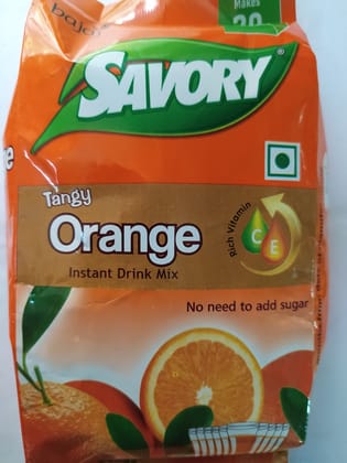 Bajaj Savory Tangy Orange Instant drink mix 
