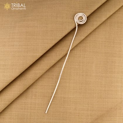 Hammered style silver hair pin solid 925  plain sticks hair jewelry su1362