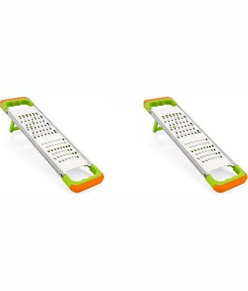 iview kitchenware - Stainless Steel Vegetable Grater,Fruit Grater,Cheese Grater ( Pack of 2 ) - Green