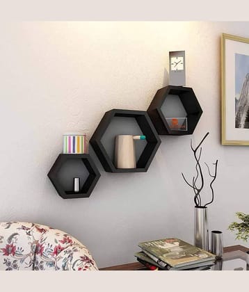 TFS Floating Shelves Black MDF - Pack of 1