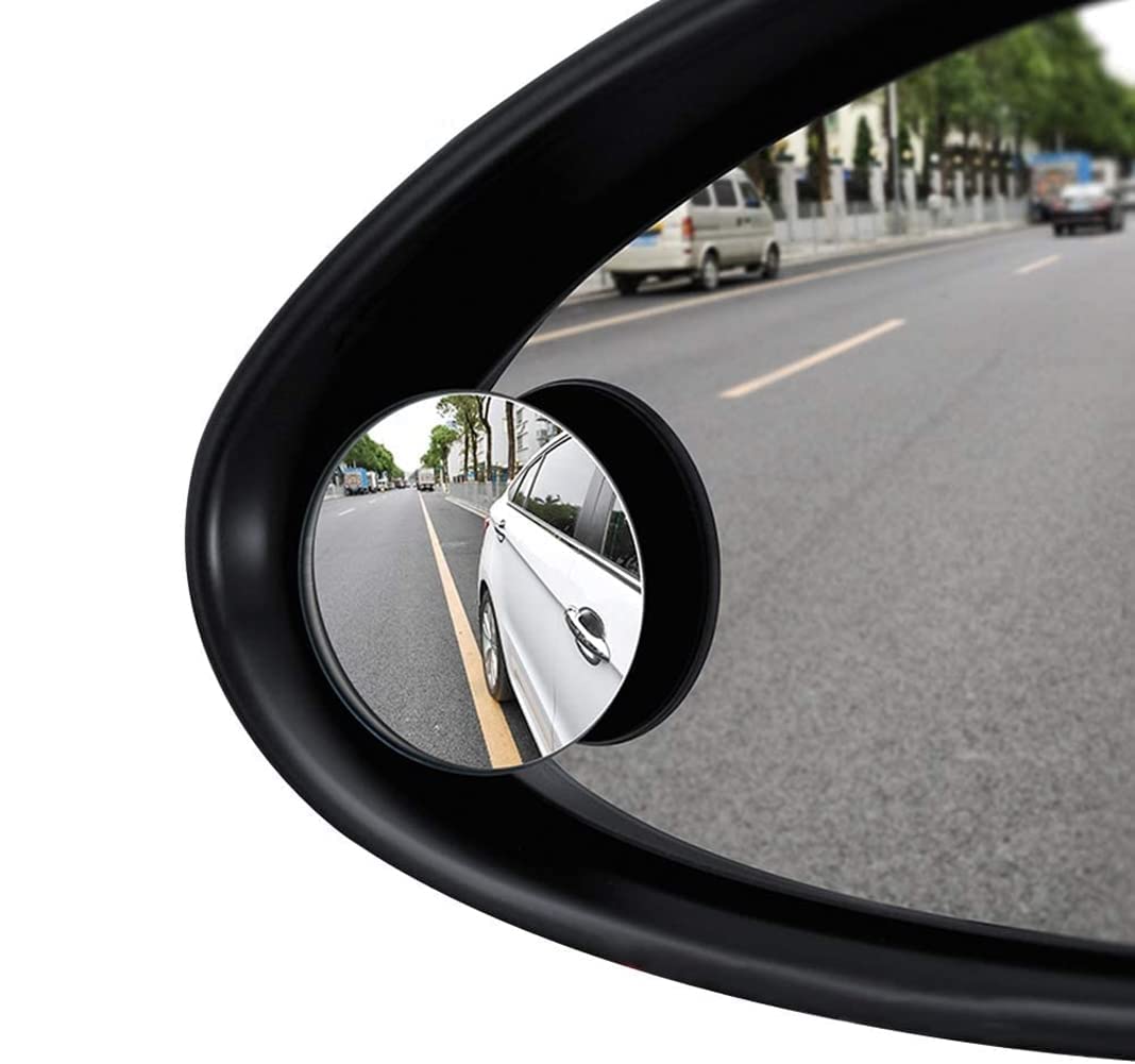 Giftora Blind Spot Mirrors, 360 Rotatable Waterproof Convex Rear View Mirror, Universal Car Wing Mirror for Safe Driving, 2 Pack