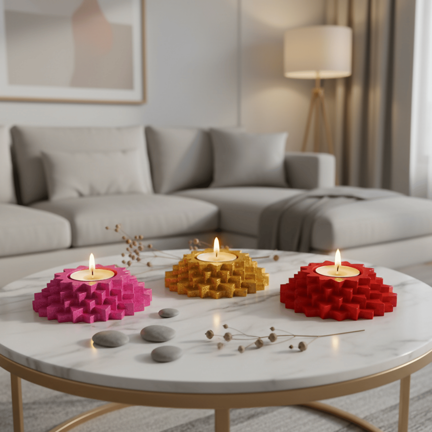 Flower 5-Step Decorative Diya – Multi-Purpose Eco-Friendly Holder
