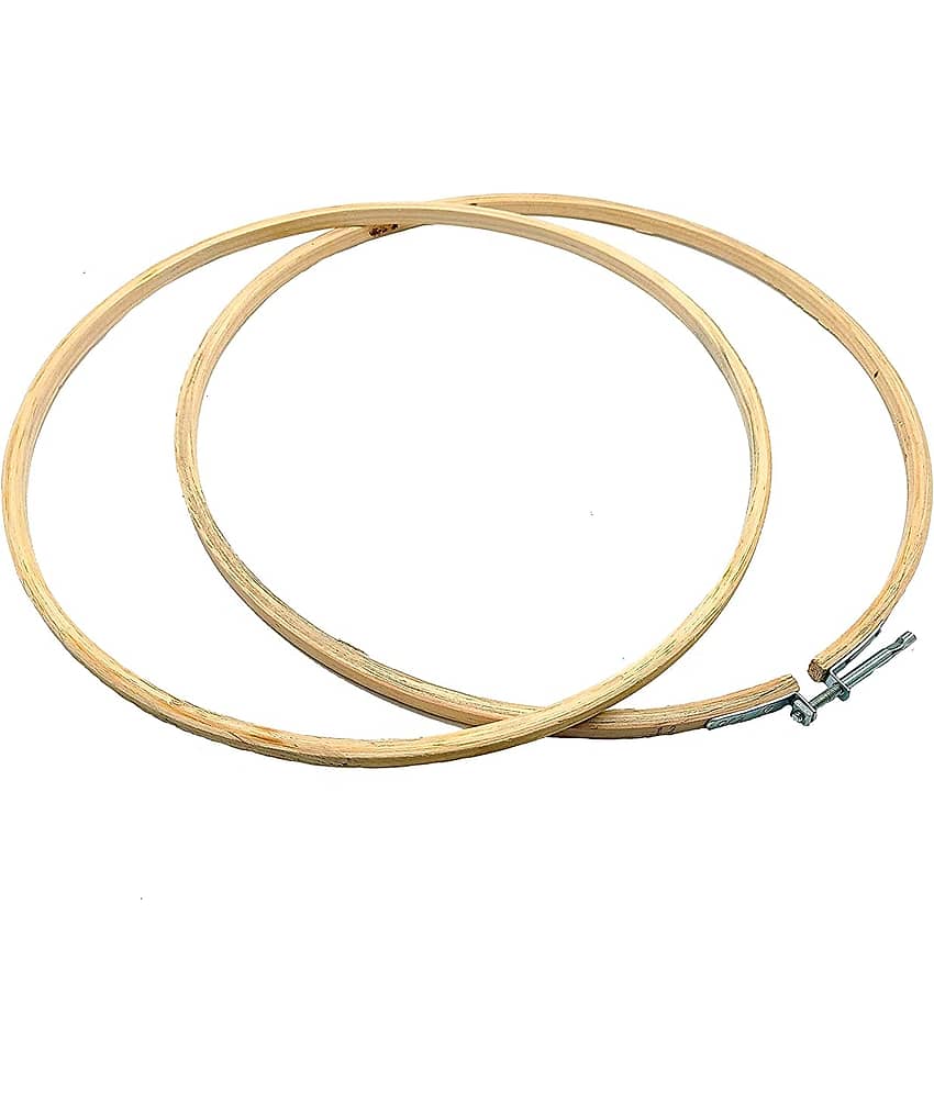 PRANSUNITA Wood 14 Inches Wooden Embroidery Adjustable Frame Hoop ( Pack of 1 )
