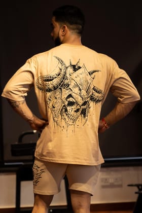 HOUSE OF WILD "PREMIUM VINTAGE" OVERSIZED T-SHIRT (BEIGE)-S