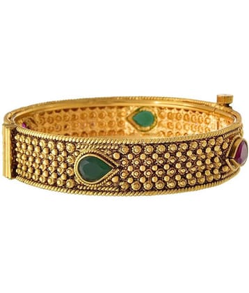 Traditional Ethnic One Gram Glod Plated Stone Designer Openable Bangle Kada for Women