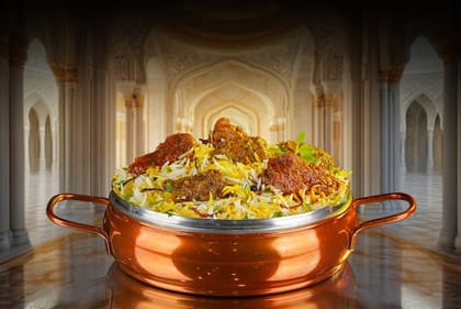 Do Gosht Ki Dum Biryani (Mutton & Chicken Dum Biryani - Serves 2)