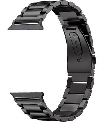 Lorenz Premium Stainless Steel Strap 42/44/45/49mm Compatible | Metal Link Bracelet Band with Butterfly Clasp | Adjustable Durable Band for Series 1-9, SE & Ultra (Black)