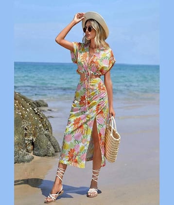 COOL AND CASUAL Women Printed Top With Skirt Co-Ord Set ( Multicolor )