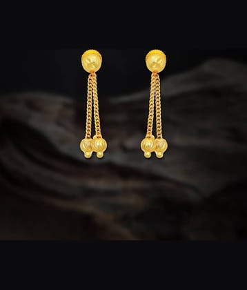 LUV FASHION Golden Danglers Earrings ( Pack of 1 )