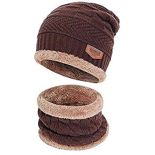 Winter Woolen Unisex Fur Fleece Lined Stylish Beanie Knitted Cap with Neck Warmer for Men and Women (Multi Color) Winter Woolen Unisex Fur Fleece Lined Stylish Beanie Knitted Cap with Neck Warmer for Men and Women (Multi Color)