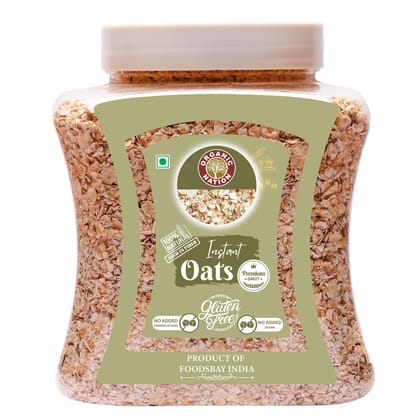Organic Nation Instant Oats 600g |Whole Grain | High Protein & Fibre | Gluten-Free | Healthy Breakfast | Ideal for Overnight Oats, Smoothies & Baking | Vegan & Natural