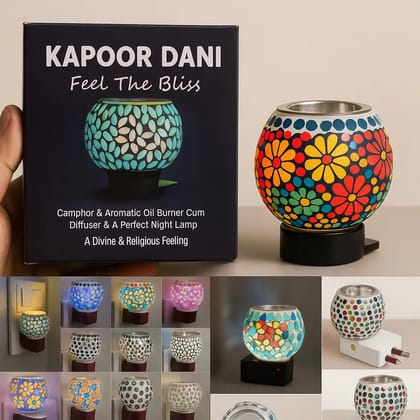 Premium Electric Ceramic Aroma Diffuser Kapoor Dani with Night Lamp | Camphor Diffuser & Incense Burner for Home, Office & Puja Room (Random Color & Design) Premium Electric Ceramic Aroma Diffuser Kapoor Dani with Night Lamp | Camphor Diffuser & Incense Burner for Home, Office & Puja Room (Random Color & Design)