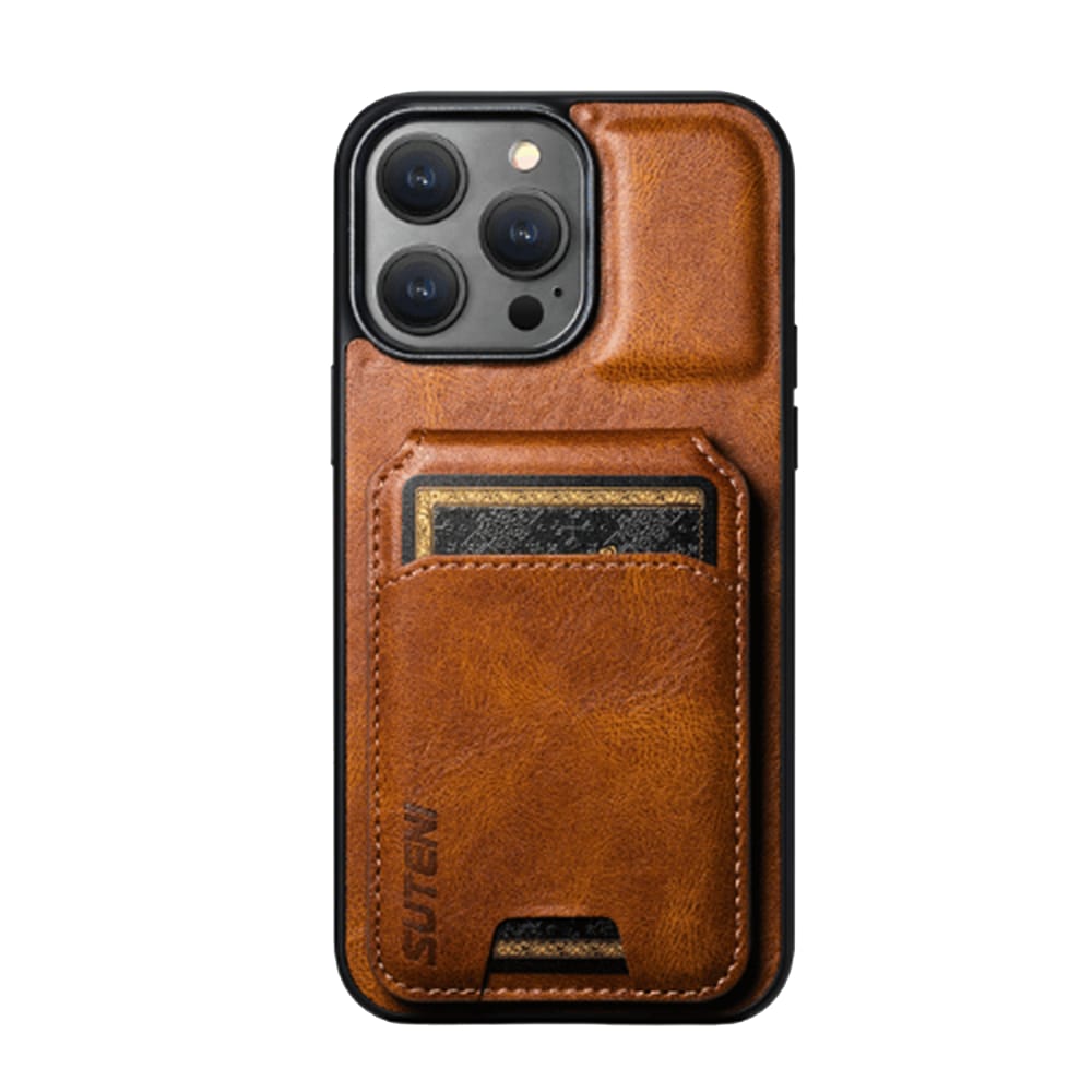 Rush - Premium iPhone Leather Case with Wallet-Brownish / iPhone 14 Plus