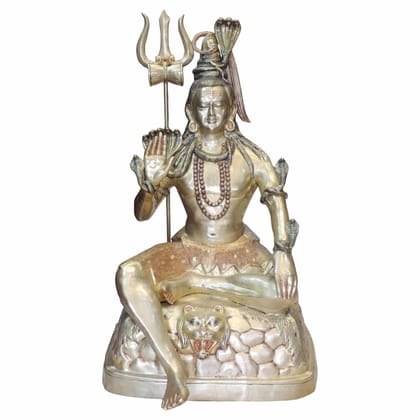 Brass Shiv Ji Idol Statue - Spiritual Home Decor, Height : 54.5 Inch (BSMAS1350 A)