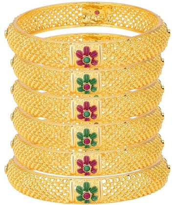 Sukkhi Divine Resplendent Gold Plated Bangle For Women (Set of 6)