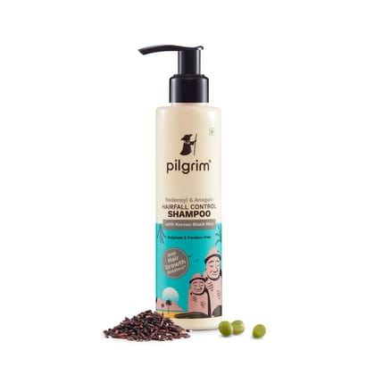 Pilgrim Redensyl & Anagain Hairfall Control Shampoo with Korean Black Rice 200ml | Anti Hairfall shampoo for Men & Women | Reduces Hairfall | Promotes Hair Thickness | For All Hair Types Pilgrim Redensyl & Anagain Hairfall Control Shampoo with Korean Bla