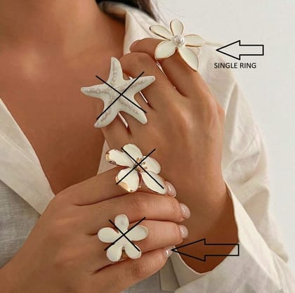 Starfish & Floral Rings-Small Flower - Single Ring