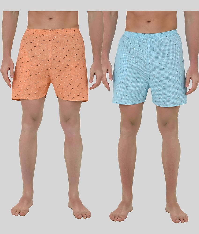 Forbro Pack of 2 Cotton Blend Boxers For Men's ( Multicolor )